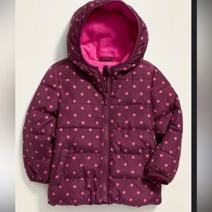 Polka Dot Hooded Puffer Jacket